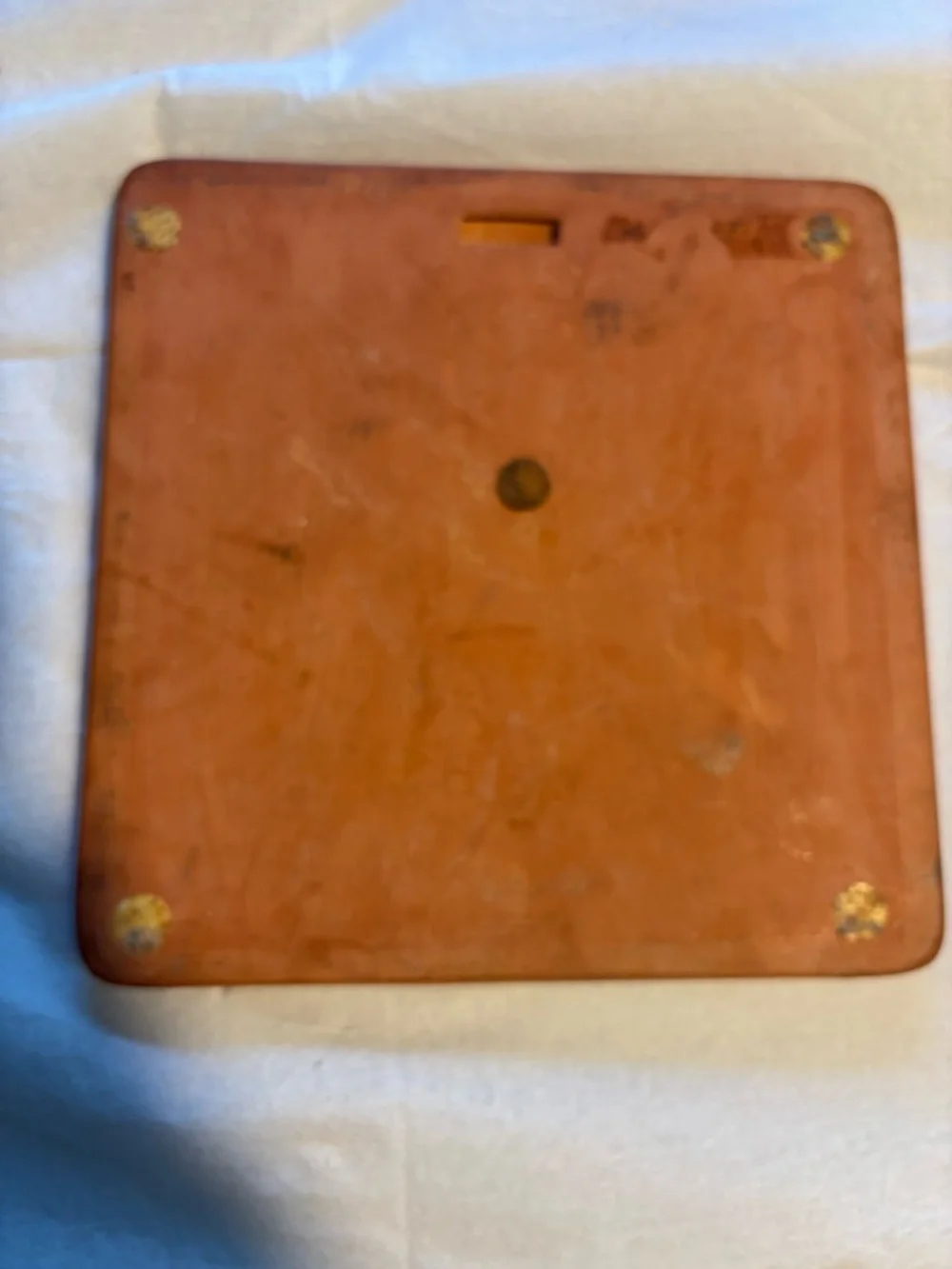 Folk Art Terra Cotta Decorative Hot pad Stone Tile - Earthy Orange